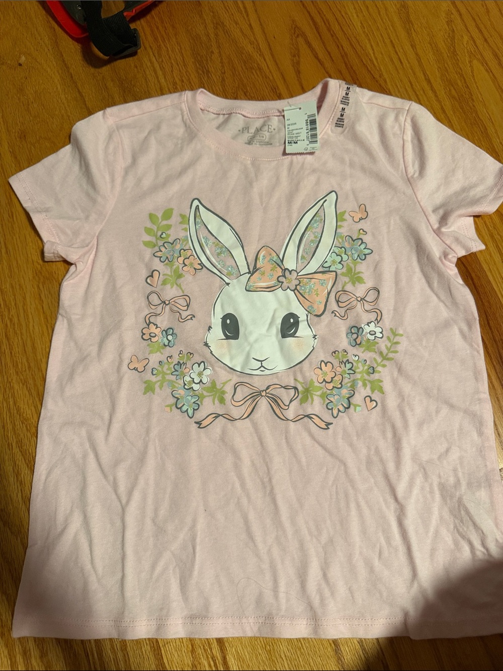 Place Light Pink Bunny Floral Short Sleeve Tee